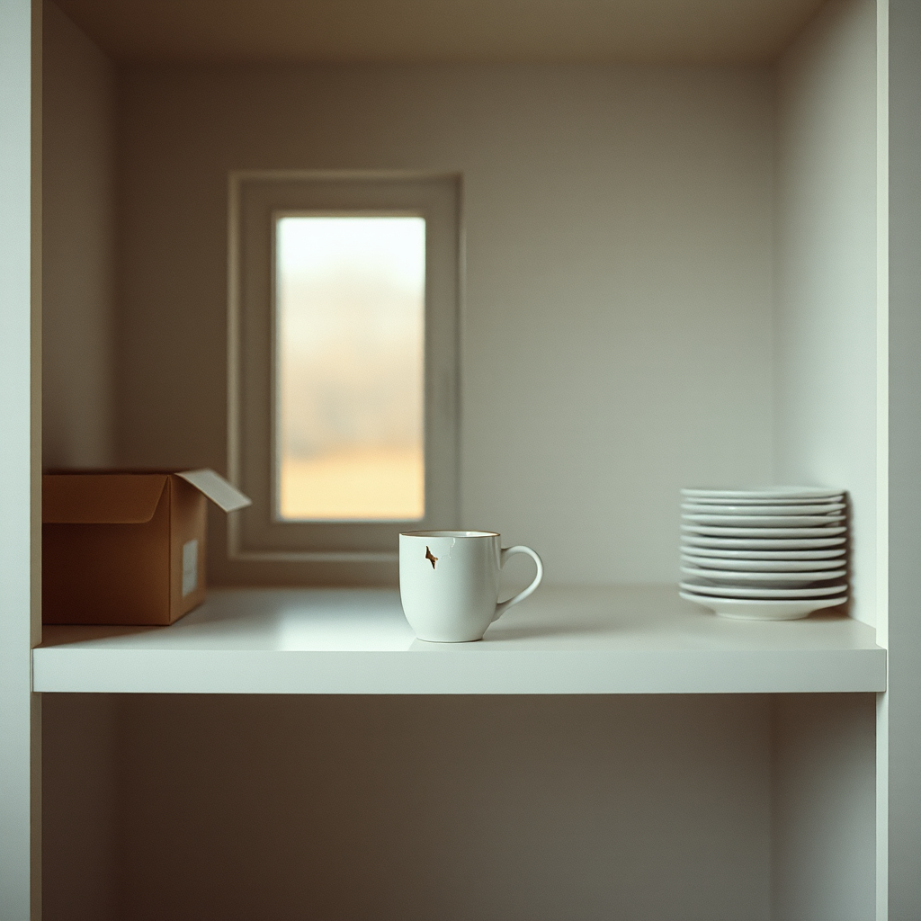 Cracked Mug on the Shelf