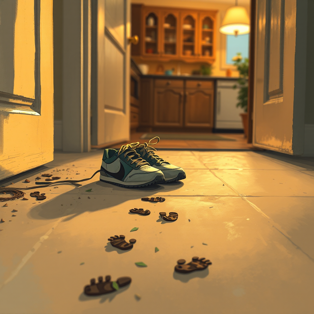 Muddy Shoes by the Door