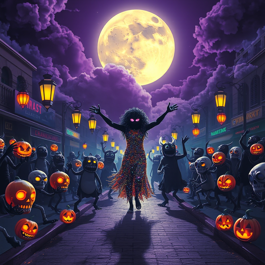 Midnight Moonlight Monster Dance