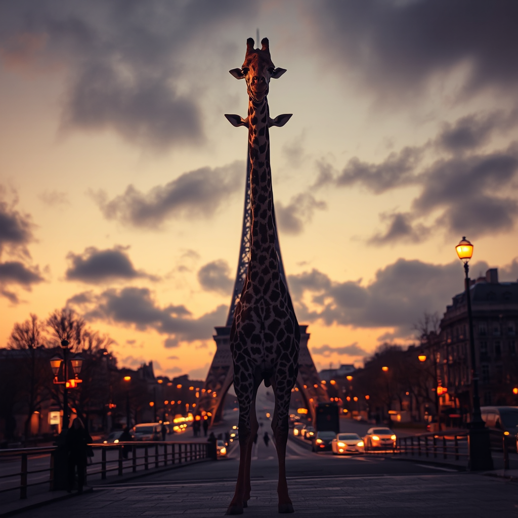 Giraffe Before the Tower