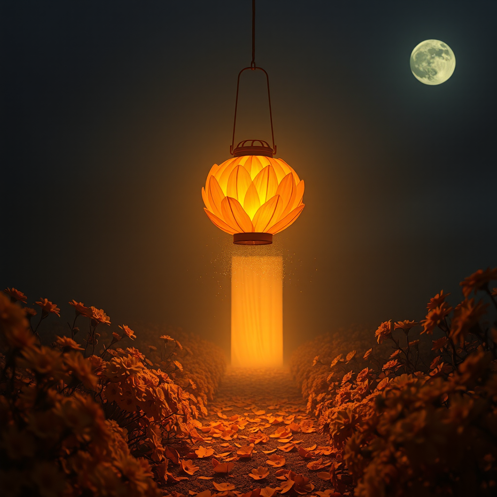 Marigold Lanterns at Midnight
