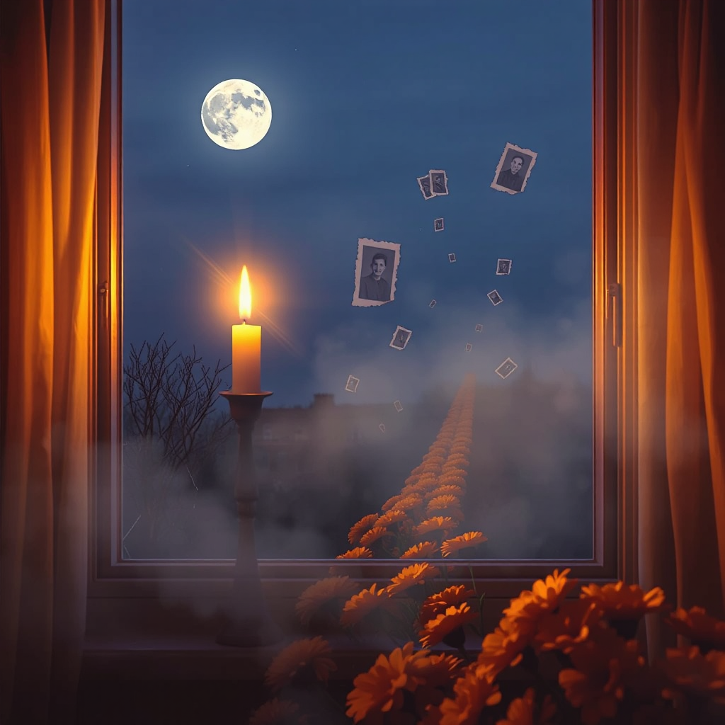 Marigold Candles Under the Moon