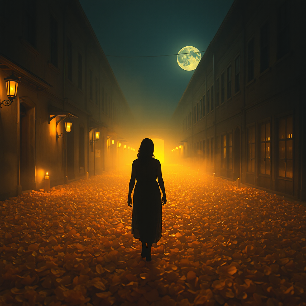 Marigold Lanterns at Midnight