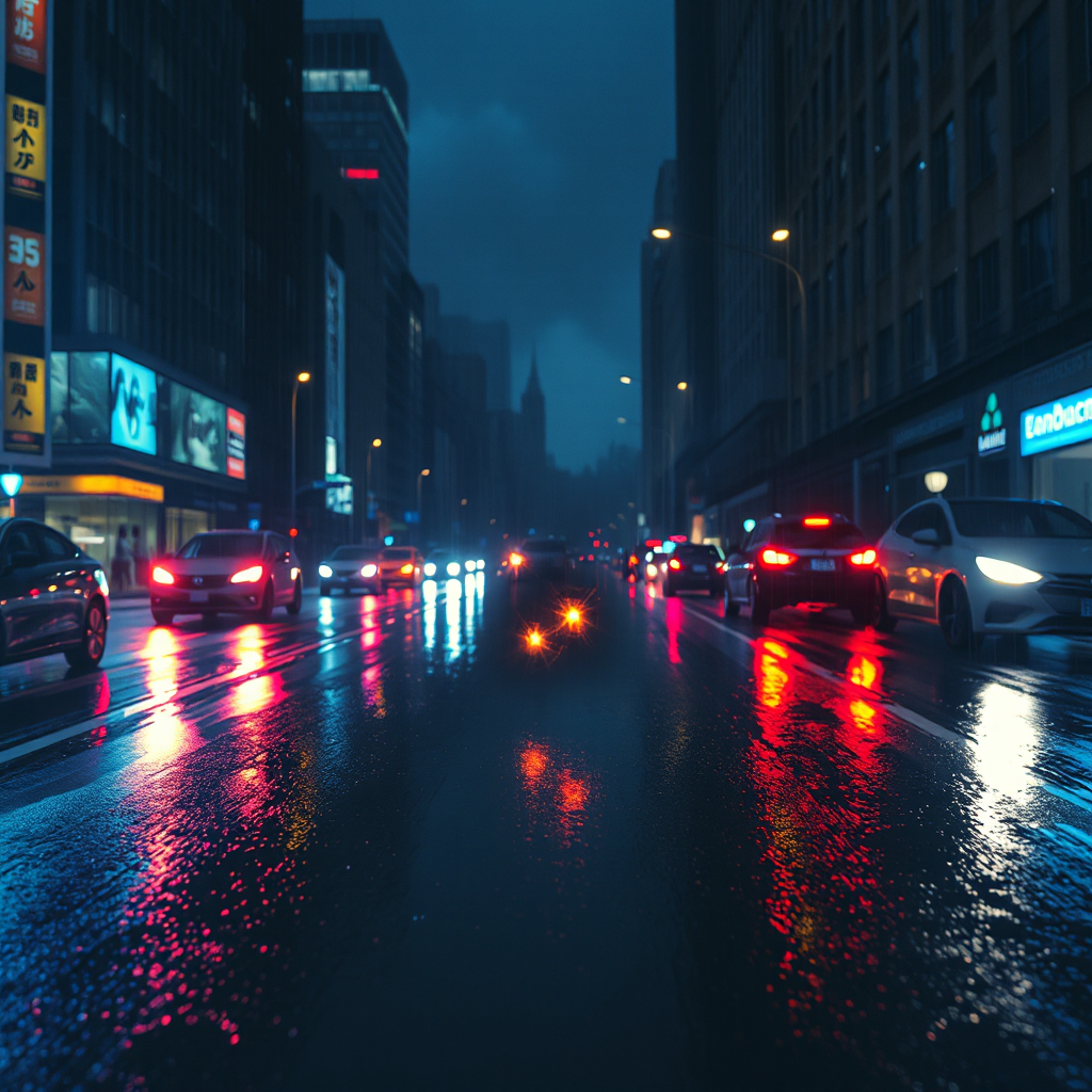 Neon Rain Midnight