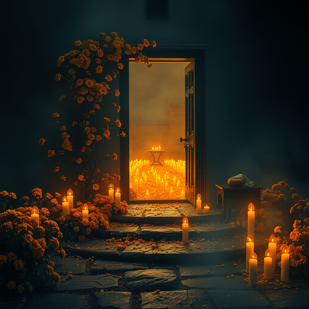Marigold Candles at Midnight