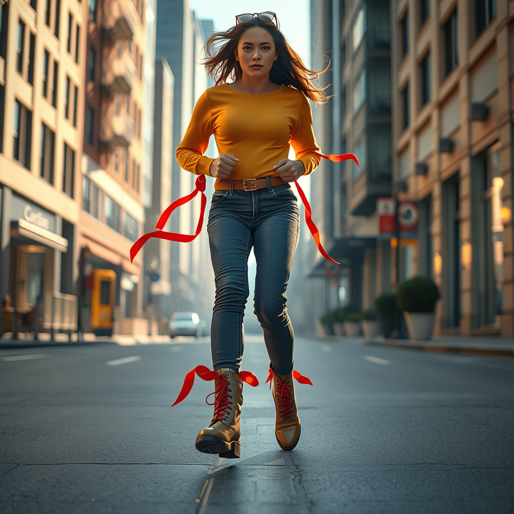 Ribbon Boots on the Avenue