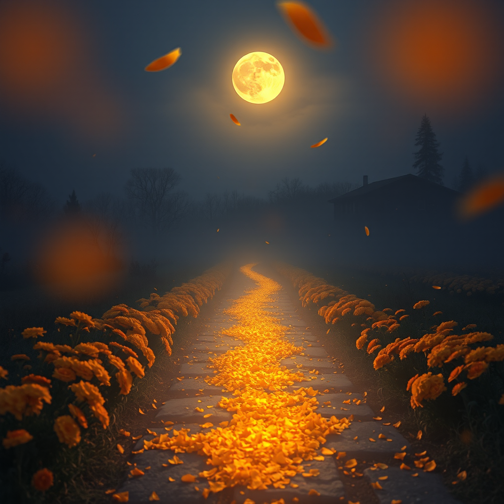 Marigolds Under Moonlight