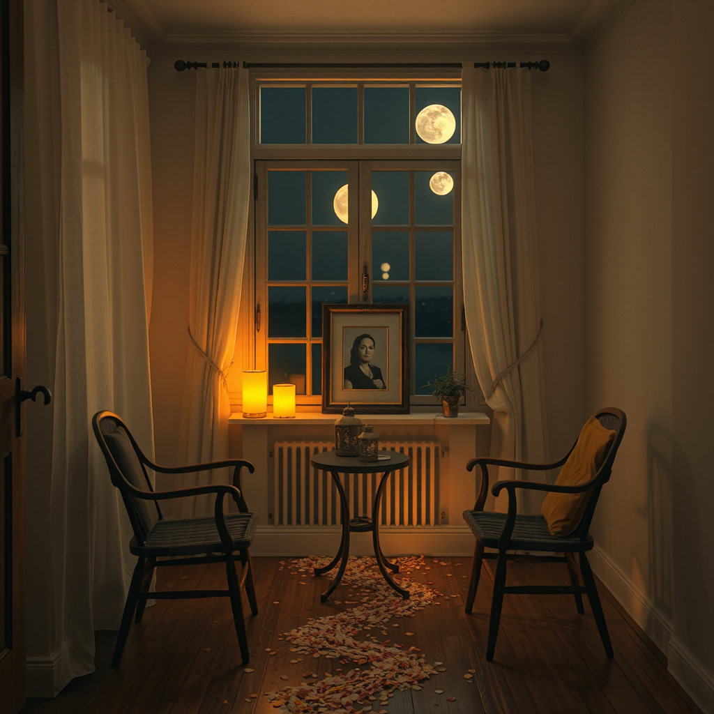 Marigold Lanterns Under the Moon