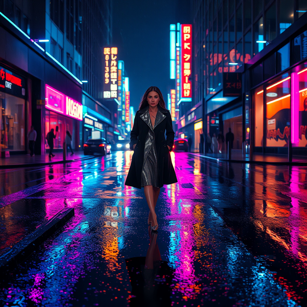 Velvet Parade Under Neon Rain
