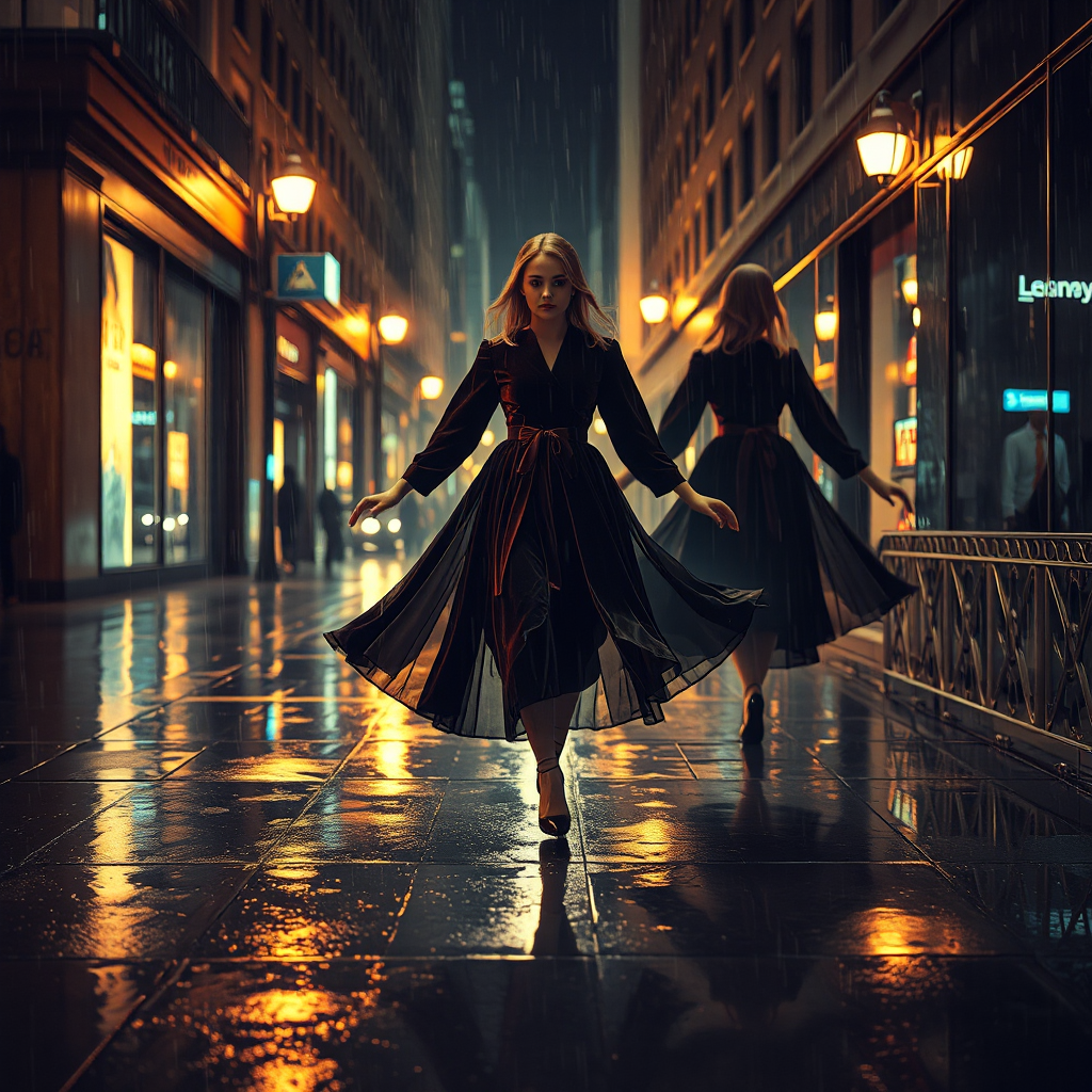 Velvet Parade on Rainy Sidewalks