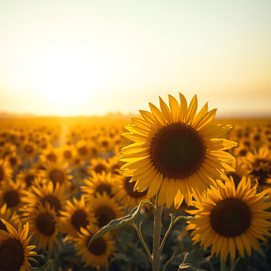 Sunflowers in the Morning Light