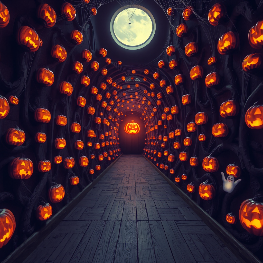Moonlit Pumpkins in the Hall