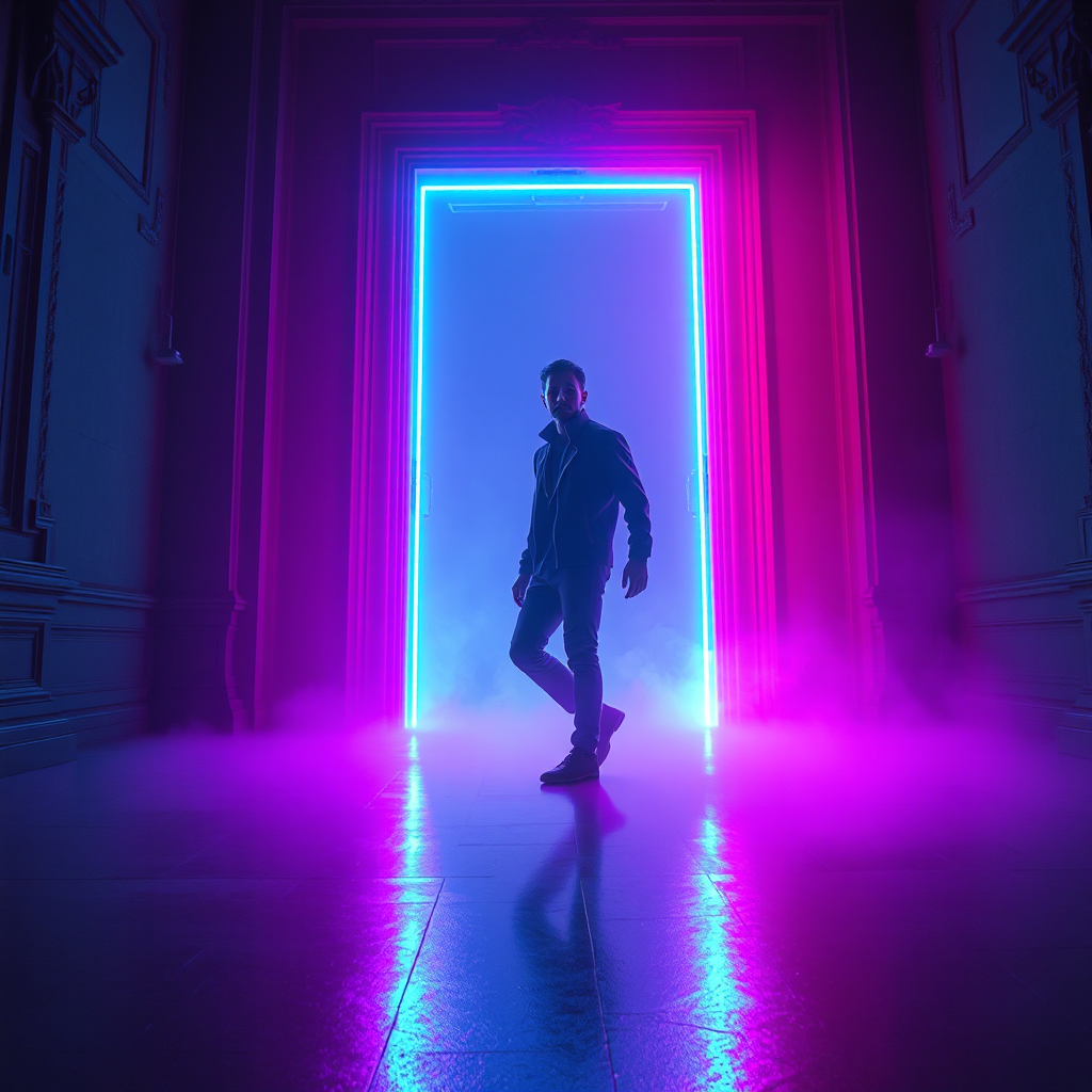 Neon Shadow Entrance