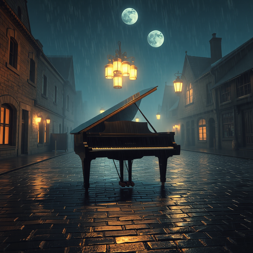 Midnight Lanterns on the Piano