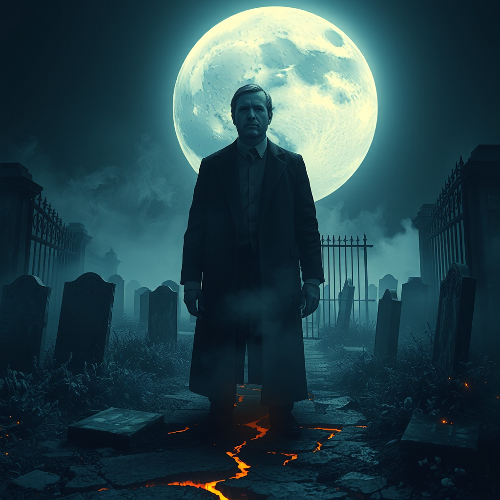 Midnight Moon Over the Blackened Grave
