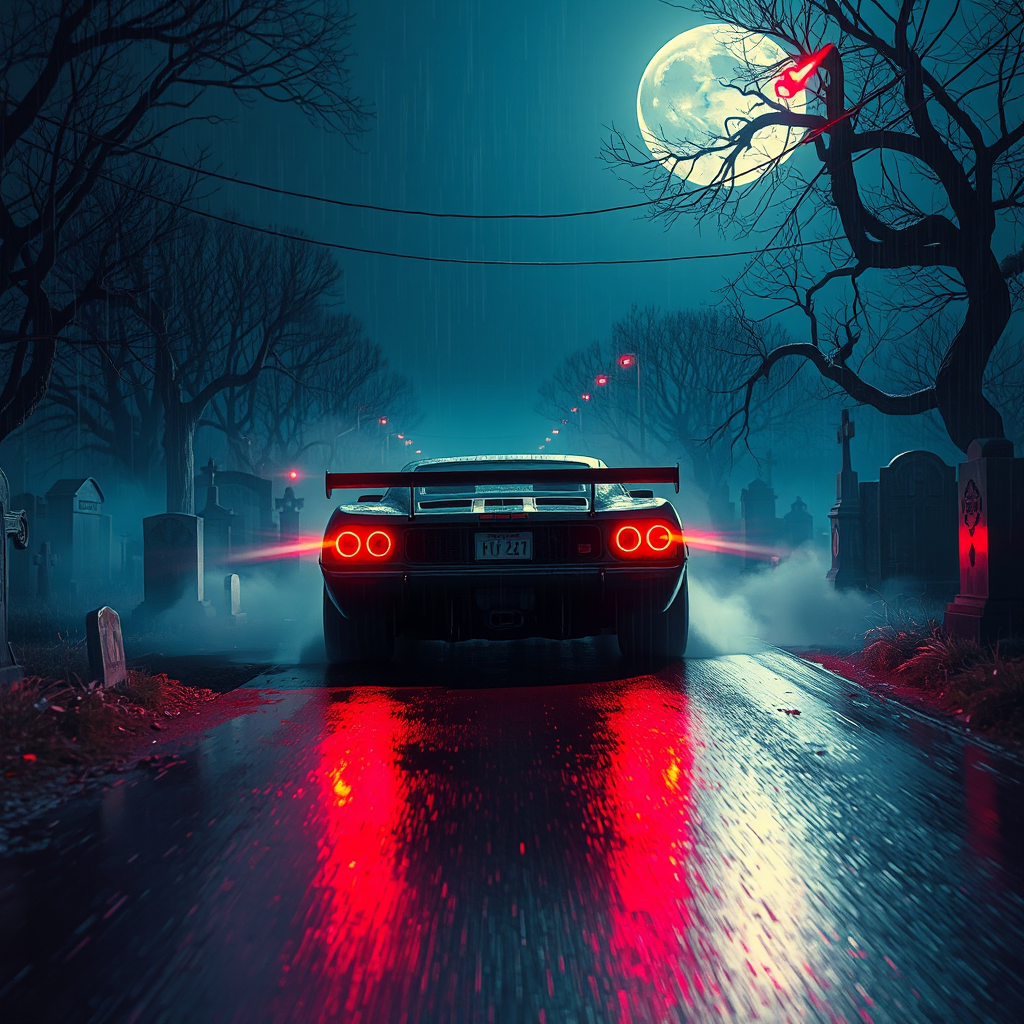 Midnight Run in the Cemetery Neon